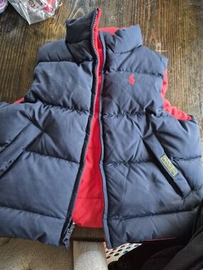 Polo by Ralph Lauren Navy Quilted Puffer Vest, Jacket & Carters Snow Bib Set